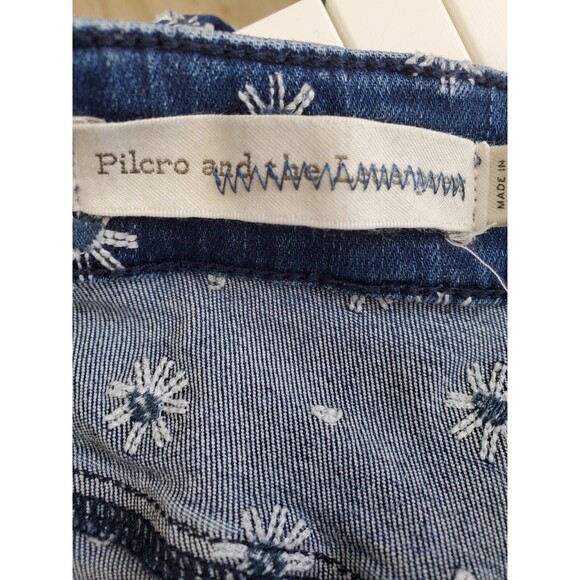 Pilcro Anthropologie Embroidered High-Rise Bootcut Denim Jeans Size 32 - Picture 5 of 7